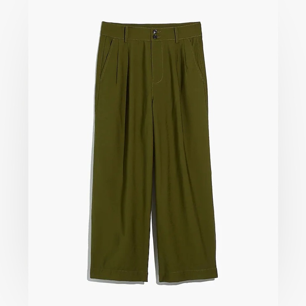 NEW Madewell Drapey Pleated Wide Leg Pants Kale Size 4 - Picture 4 of 7